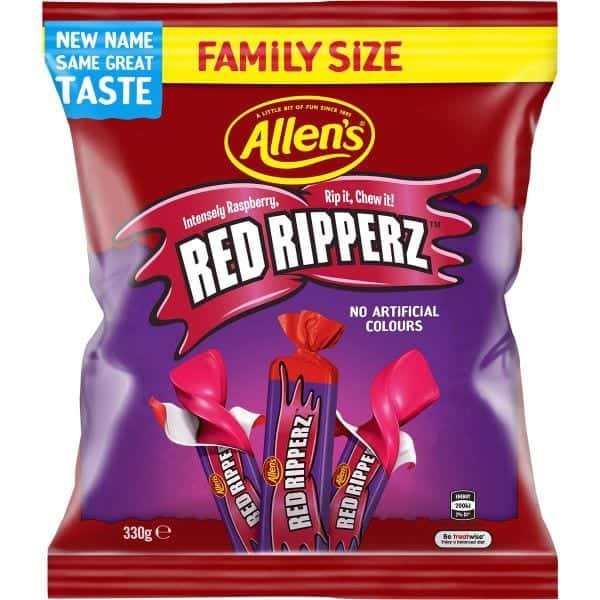 allens red ripperz family bag 330g