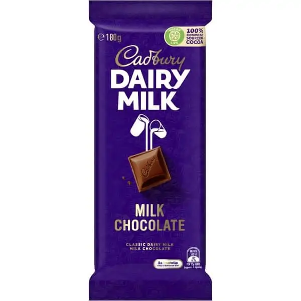cadbury block dairy milk chocolate 180g