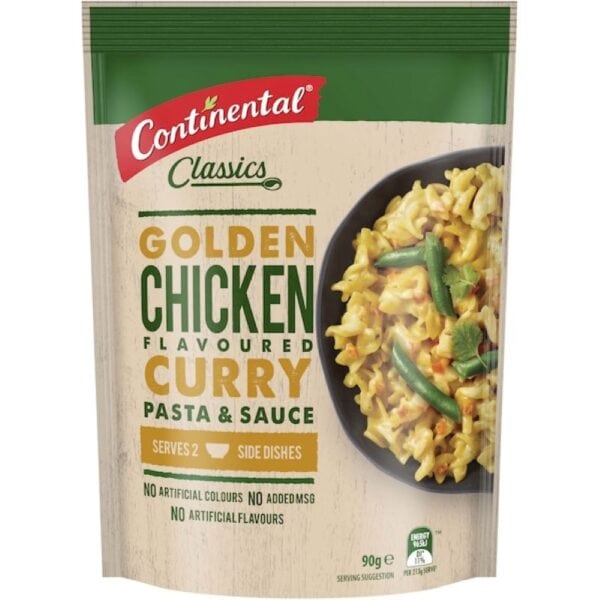 continental golden chicken curry pasta & sauce 90g