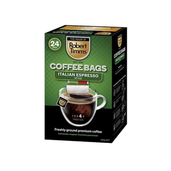 Robert Timms Italian Espresso Style Coffee Bags 24 Pack