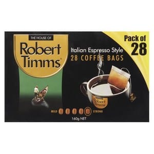 robert timms italian espresso style coffee bags 28 pack
