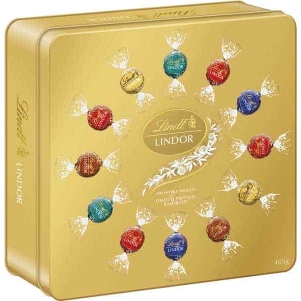 lindt lindor le square tin gift box 405g