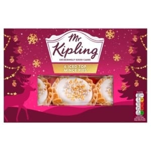 mr kipling iced top fruit mince pies 6 pack