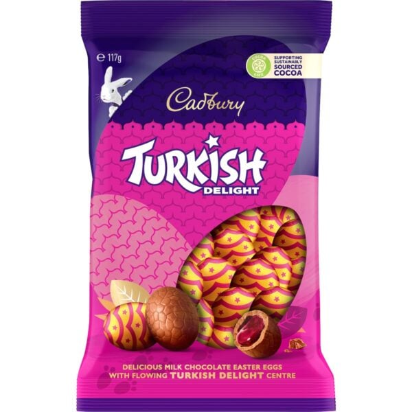 Cadbury Turkish Delight Easter Eggs Bag 117g