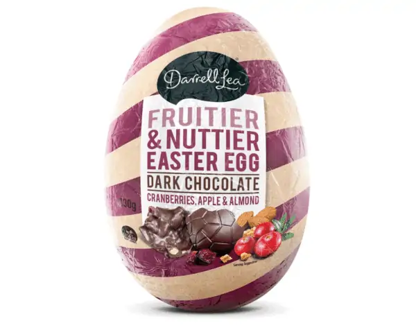 darrell lea fruitier nuttier dark chocolate easter egg 110g