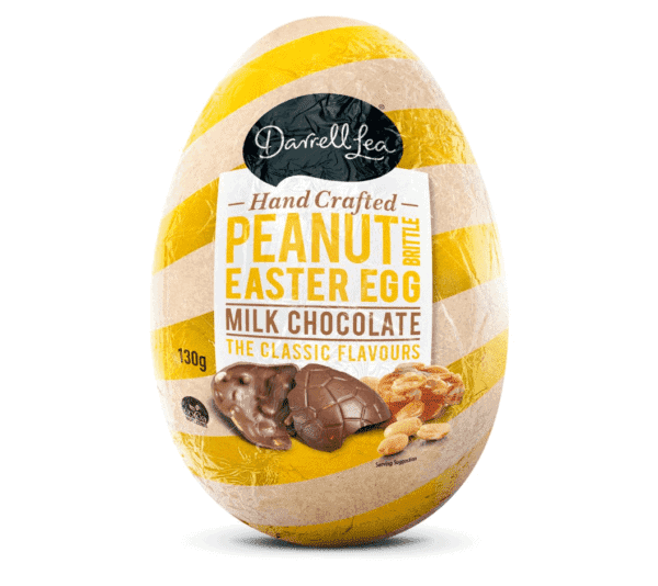 darrell lea hand crafted peanut brittle milk chocolate easter egg 110g
