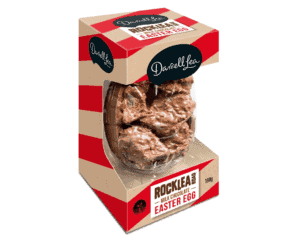 darrell lea rocklea road half filled milk chocolate easter egg casket 180g