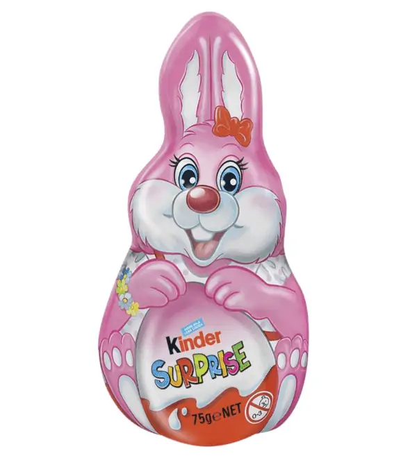 kinder surprise chocolate pink easter bunny 75g
