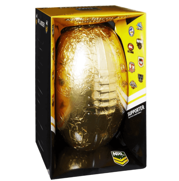 official nrl milk chocolate football easter egg 300g