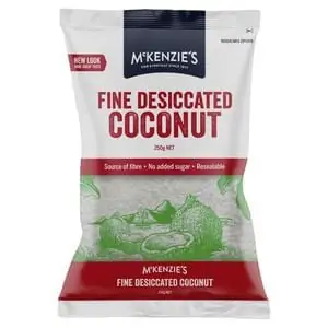 mckenzies coconut fine desiccated 250g