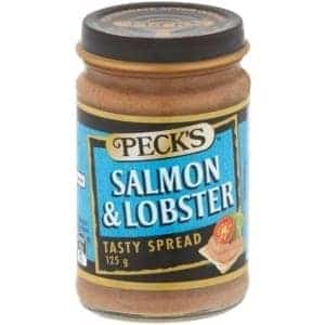 pecks salmon lobster spread 125g