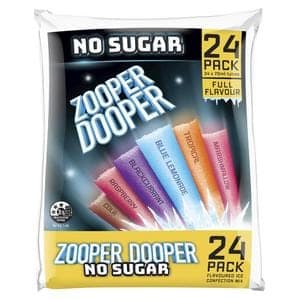 zooper dooper ice blocks no sugar multi flavoured 24 pack