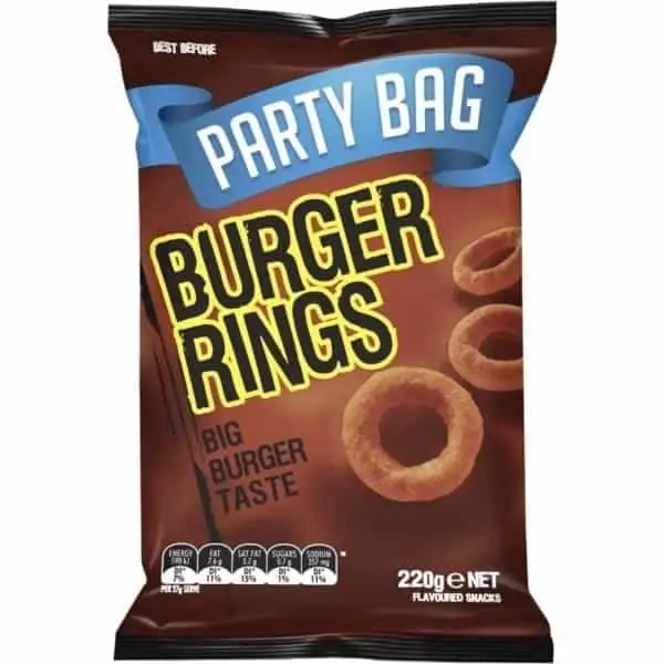 burger rings party bag 220g