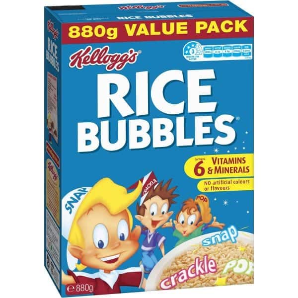 kelloggs rice bubbles puffed rice breakfast cereal 880g 1