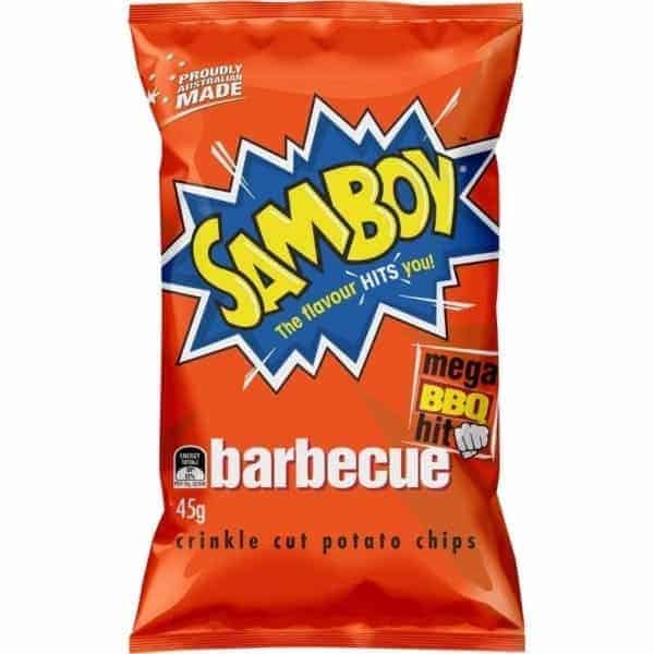 samboy bbq potato chips 90g