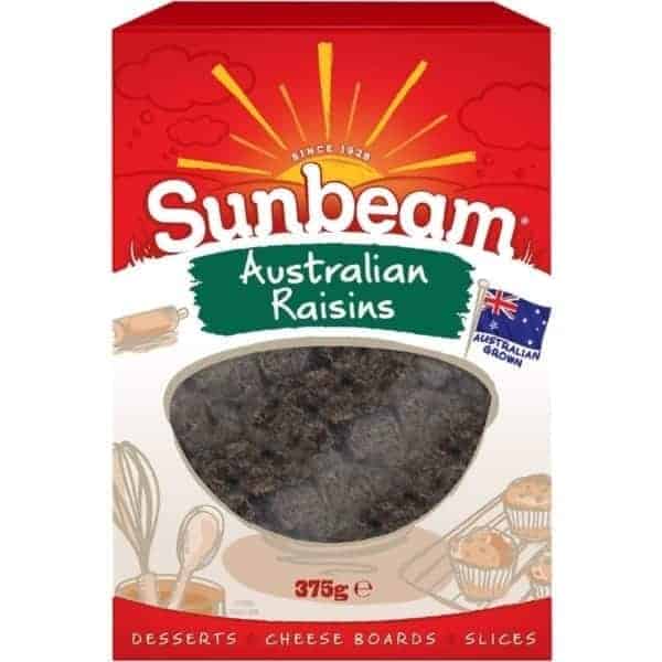sunbeam australian raisins 375g