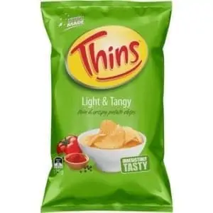 thins chips light tangy 175g