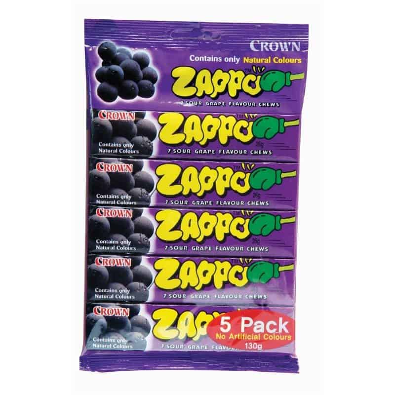 Zappo Fruit Chews Grape 5 Pack The Australian Food Shop