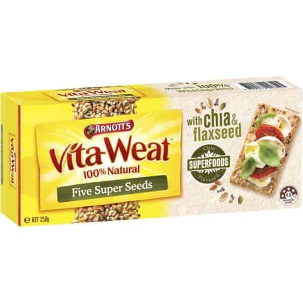 arnotts vita weat crispbread 5 super seeds 250g