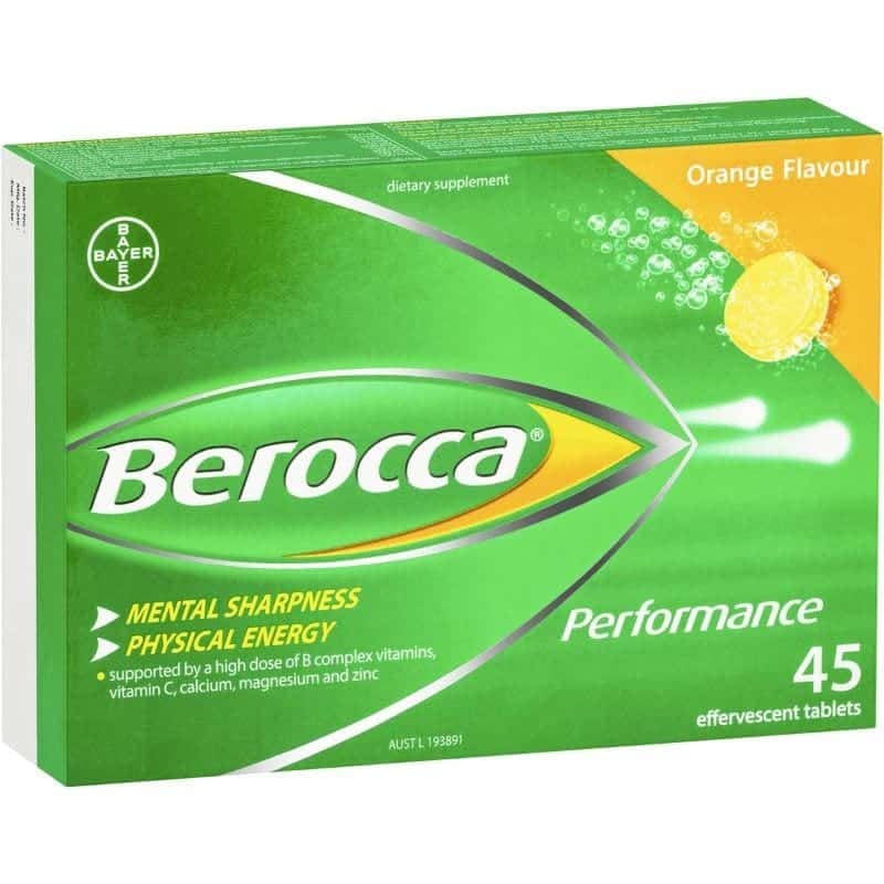 Berocca Orange Effervescent Tablets, Caffeine Free, 10 Count