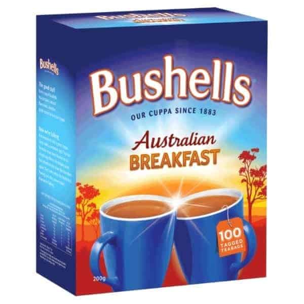 bushells australian breakfast tea bags 100 pack