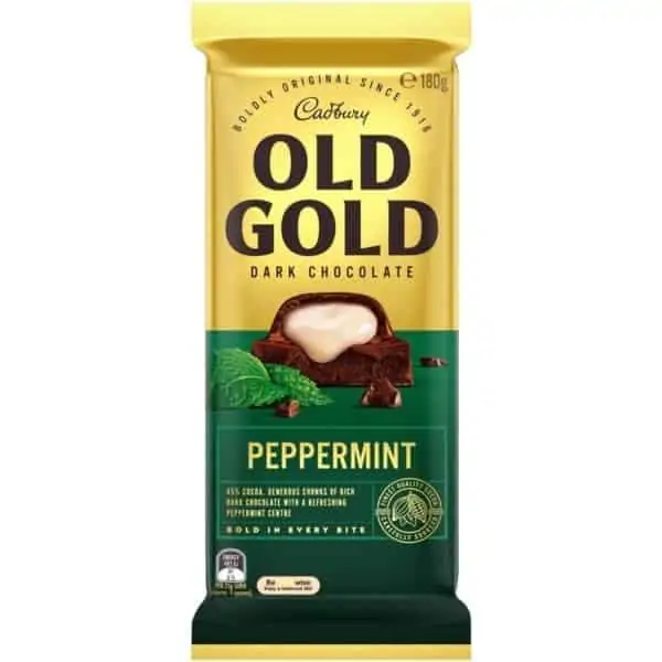 cadbury block old gold peppermint