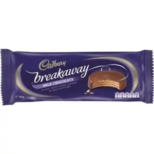 cadbury breakaway milk chocolate biscuit 180g