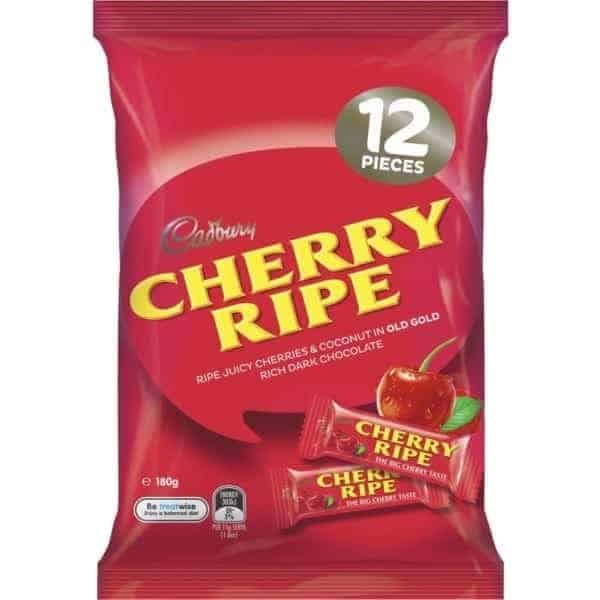 cadbury cherry ripe share pack 180g