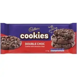 cadbury cookie soft double choc 156g
