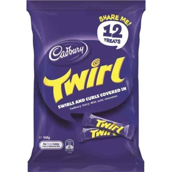 cadbury twirl chocolate share pack 12 treats
