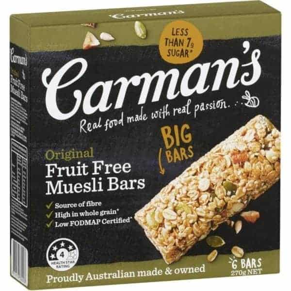 carmans fruit free muesli bars 6 pack
