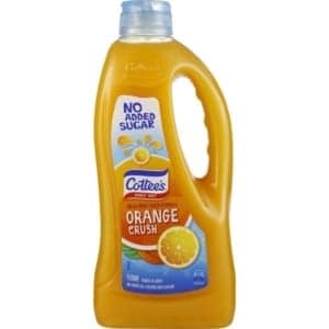 cottees orange crush cordial no added sugar 1l