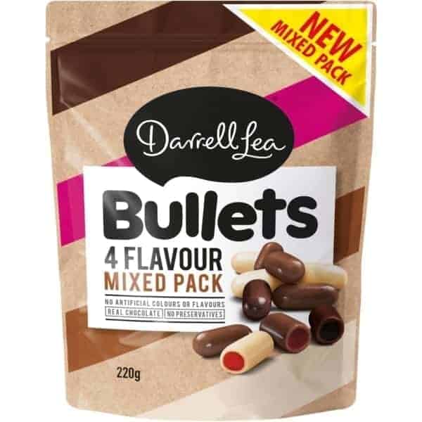 darrell lea bullets 4 flavour mixed pack 220g