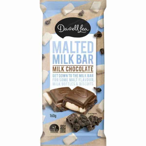 darrell lea malted milk bar milk chocolate 160g