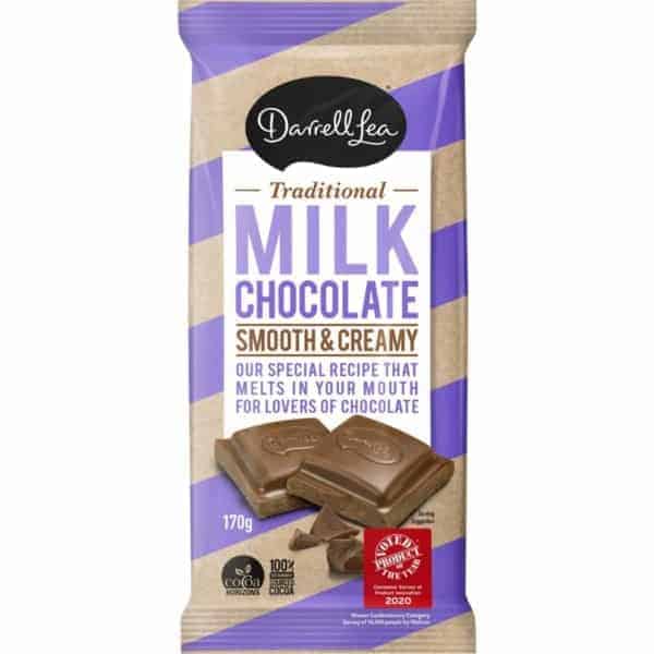 darrell lea traditional milk chocolate block 170g