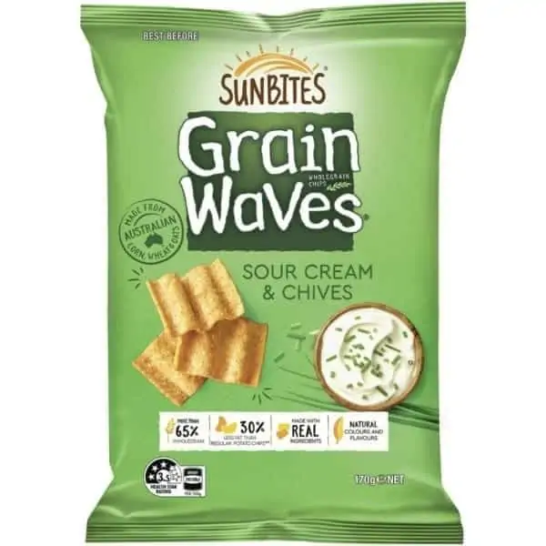 grain waves sour cream chives 170g