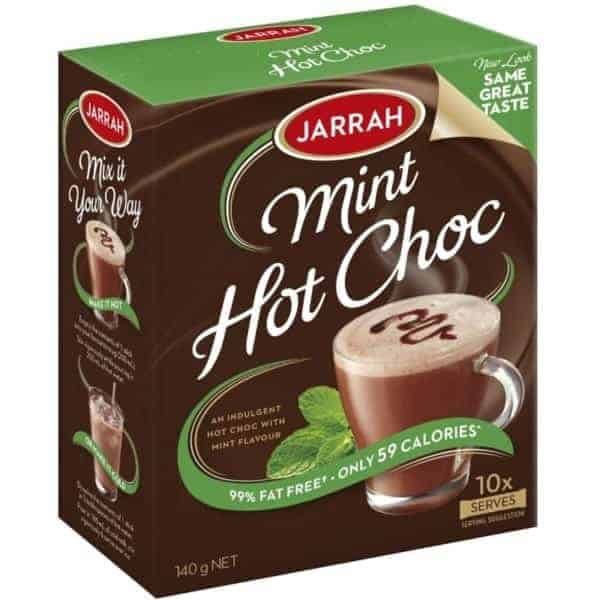 jarrah mint drinking chocolate sachets 10pk 140g