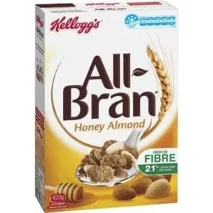 kelloggs all bran honey almond wheat flakes 420g