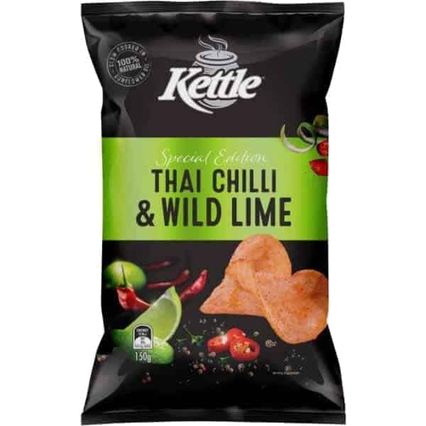 kettle thai chilli lime potato chips 150g