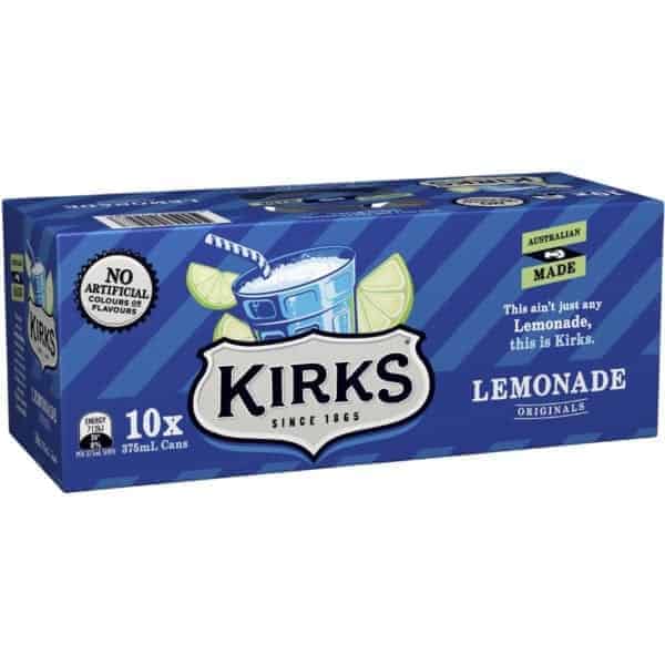 kirks lemonade cans 10x375ml pack