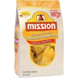 mission corn chips cheesy nacho 230g