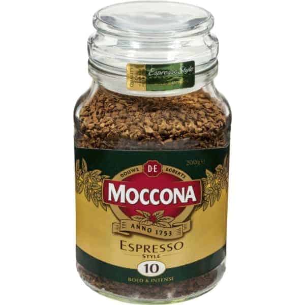 moccona freeze dried instant coffee espresso style 200g