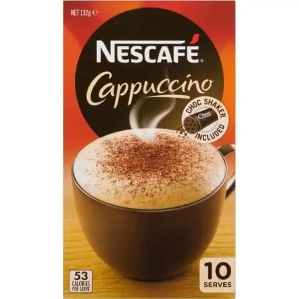 nescafe coffee sachets cappucino 10 pack