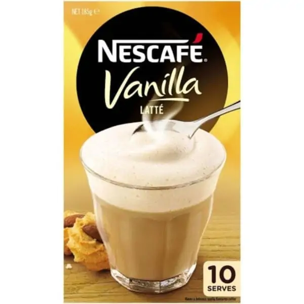 nescafe coffee sachets vanilla latte 10 pack