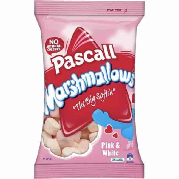 pascall marshmallows pink white 280g