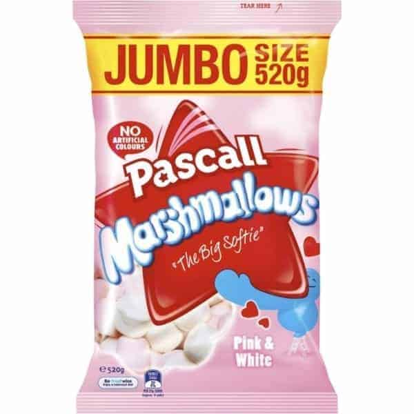 pascall pink white marshmallows jumbo 520g