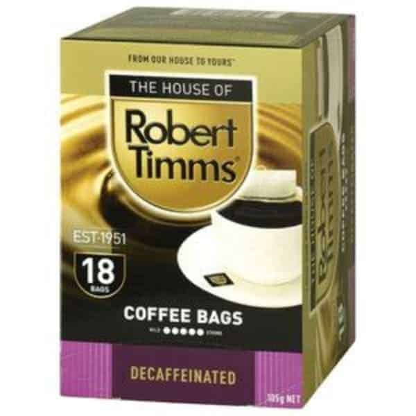 robert timms decaffeinated coffee bags 18 pack