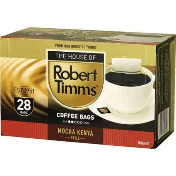 robert timms mocha kenya style coffee bags 28 pack
