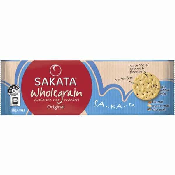 sakata rice crackers wholegrain original 90g