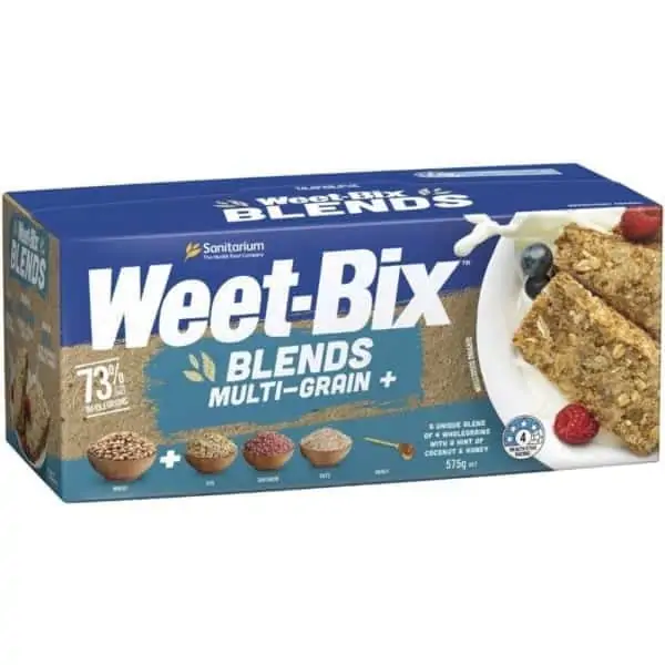 sanitarium weet bix blends multi grain breakfast cereal 575g